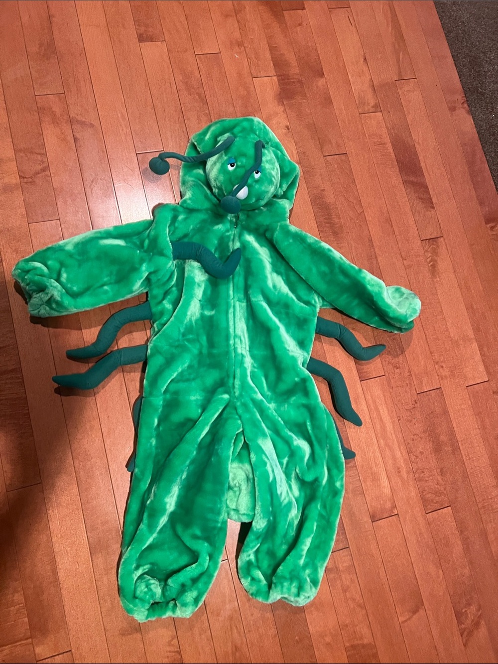 Green Plush caterpillar Costume for Kids - Cozy Hooded One-Piece
